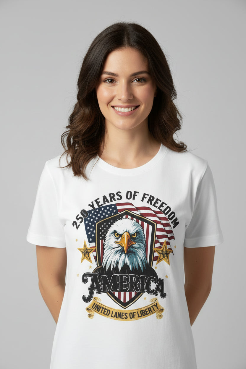 White patriotic Eagle America adult small