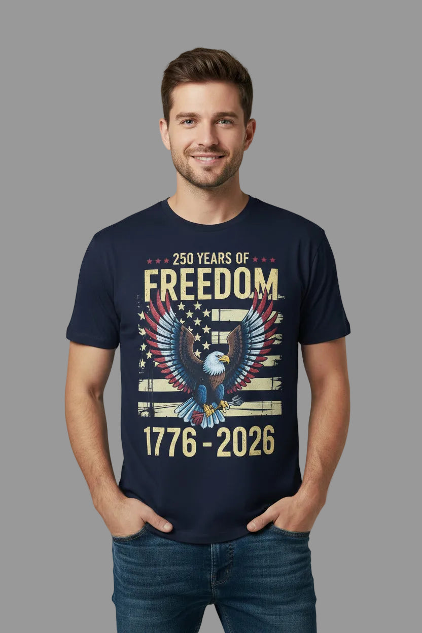 Patriotic 250 Freedom Eagle t shirt small