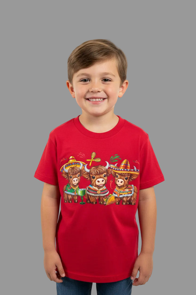 Fiesta cow t shirt youth extra small