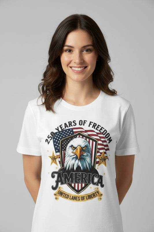 White patriotic Eagle America adult small
