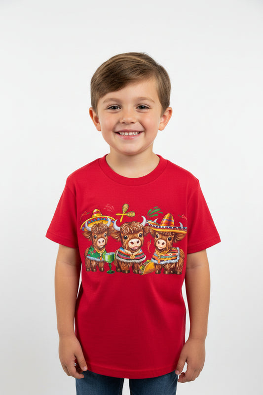 Fiesta cow t shirt youth